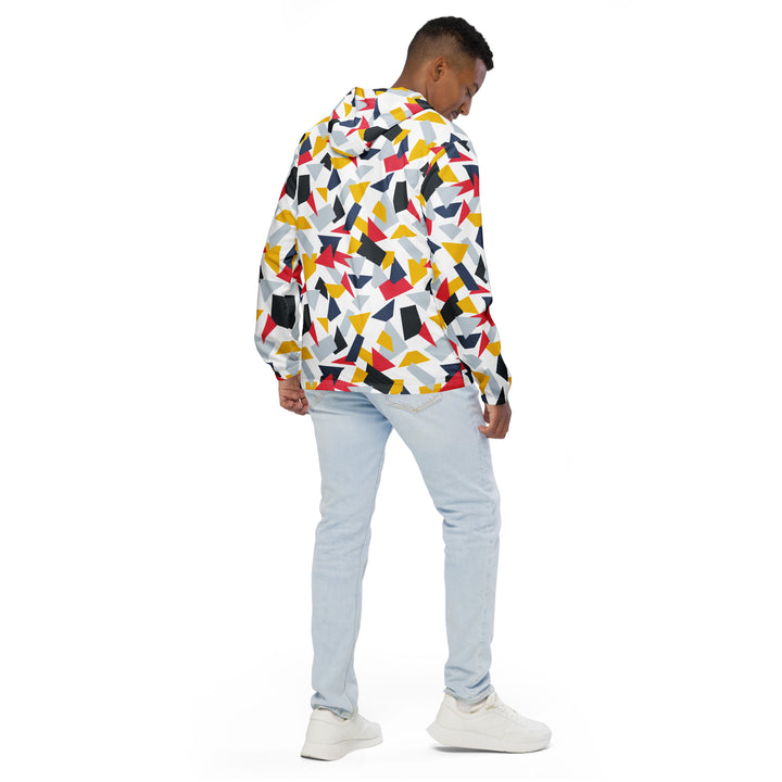 Men’s Windbreaker - White-Red Shards