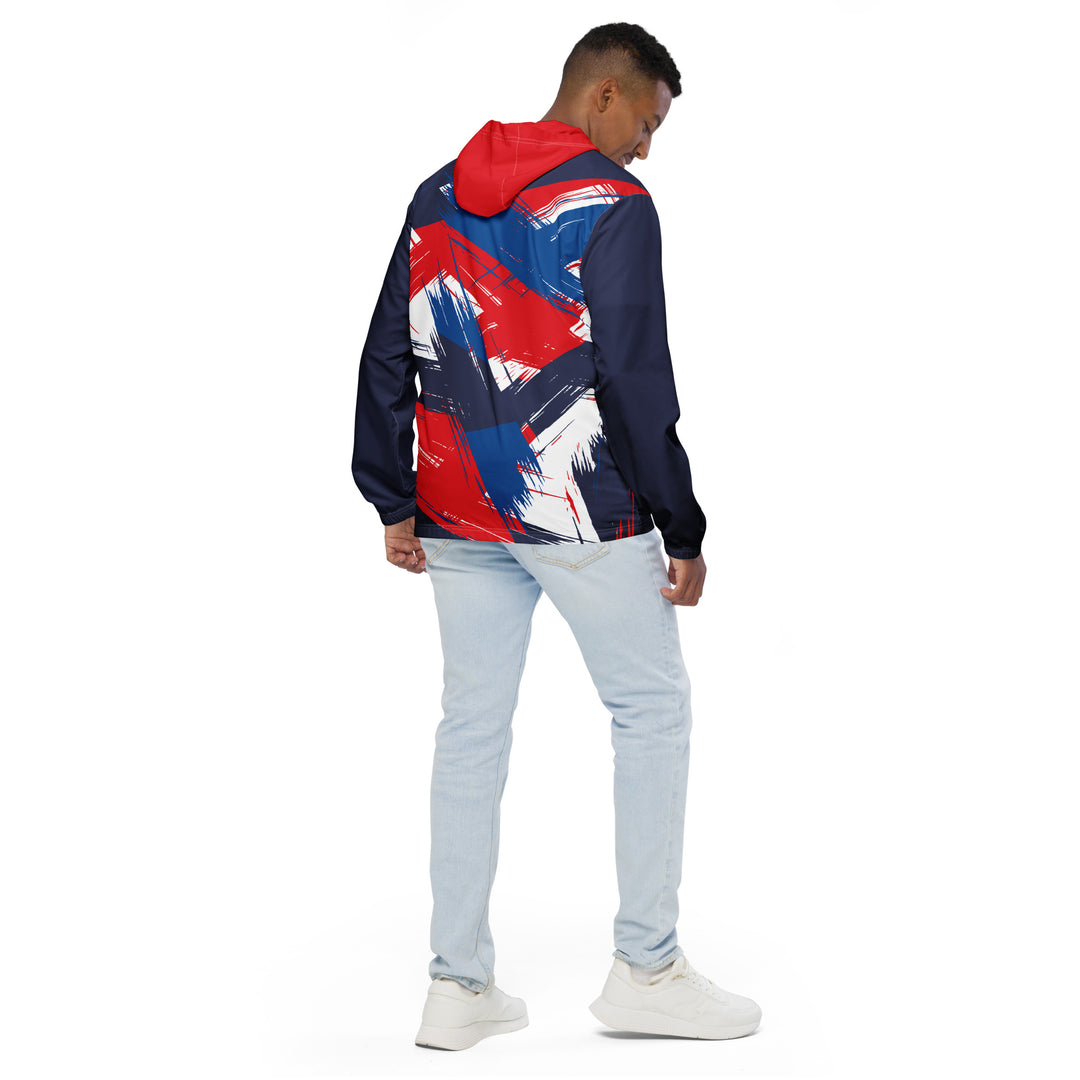 Men’s Windbreaker - Blue-Red Clutter