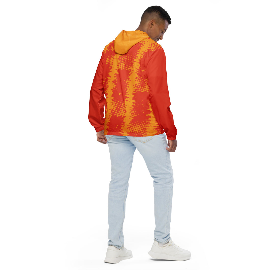 Men’s Windbreaker - Orange-Yellow Grunge