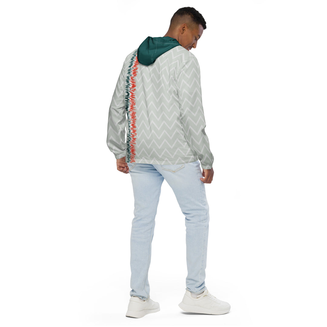 Men’s Windbreaker - Grey-Green Jagged