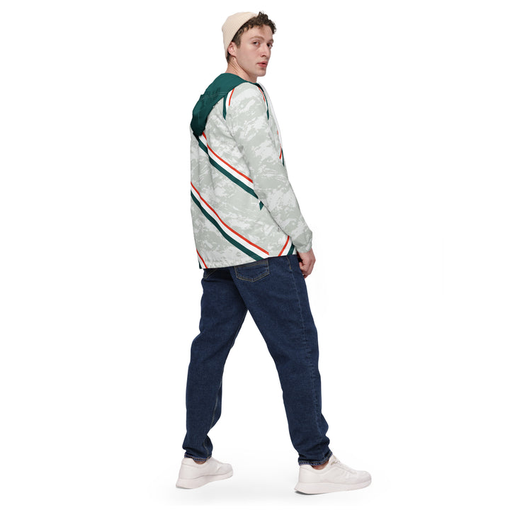 Men’s Windbreaker - Grey-Green Band