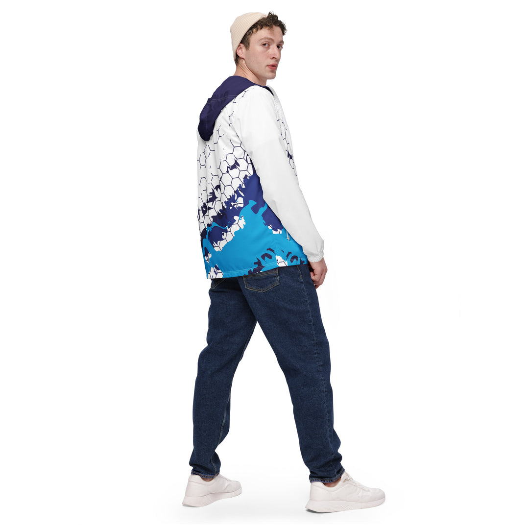 Men’s Windbreaker - White-Blue Comb