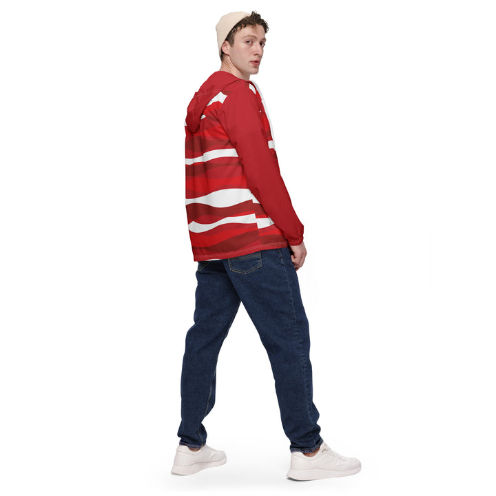 Men’s Windbreaker - Red-White Water