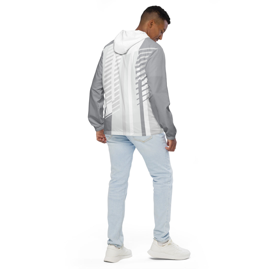 Men’s Windbreaker - Grey-White Tracks