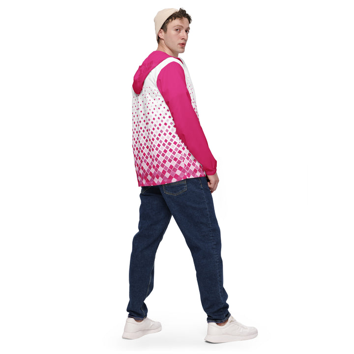 Men’s Windbreaker - White-Pink Fade