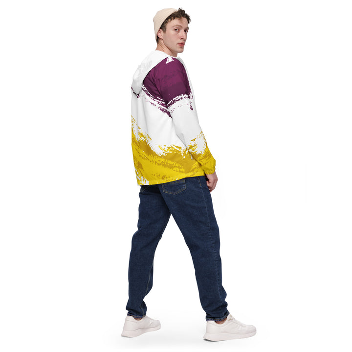 Men’s Windbreaker - White-Yellow Burst