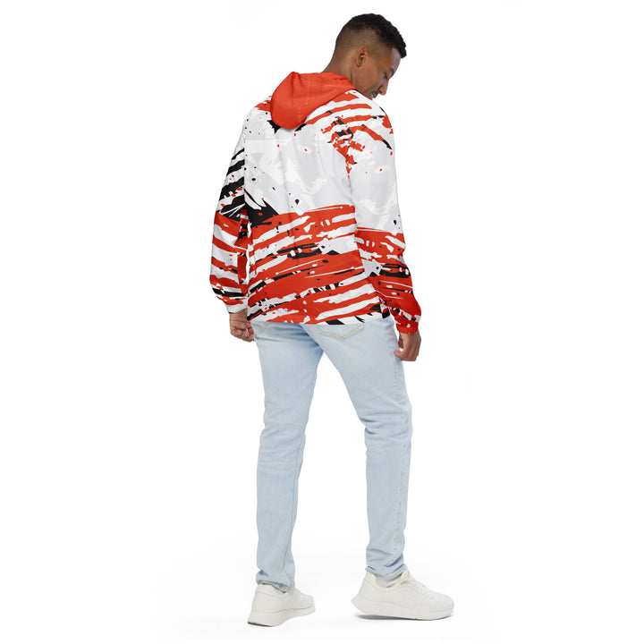 Men’s Windbreaker - White-Orange Fair