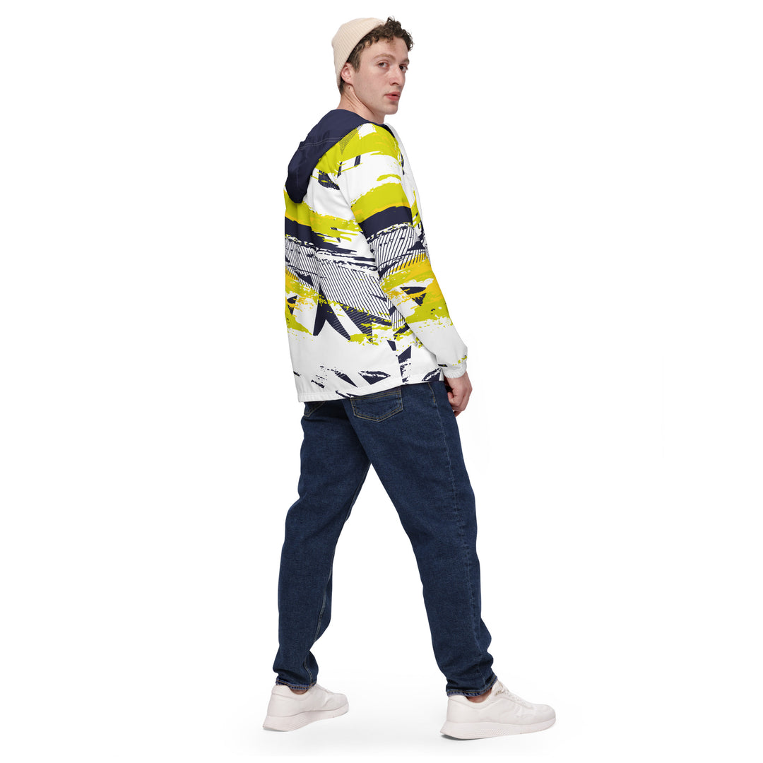 Men’s Windbreaker - White-Yellow Basic