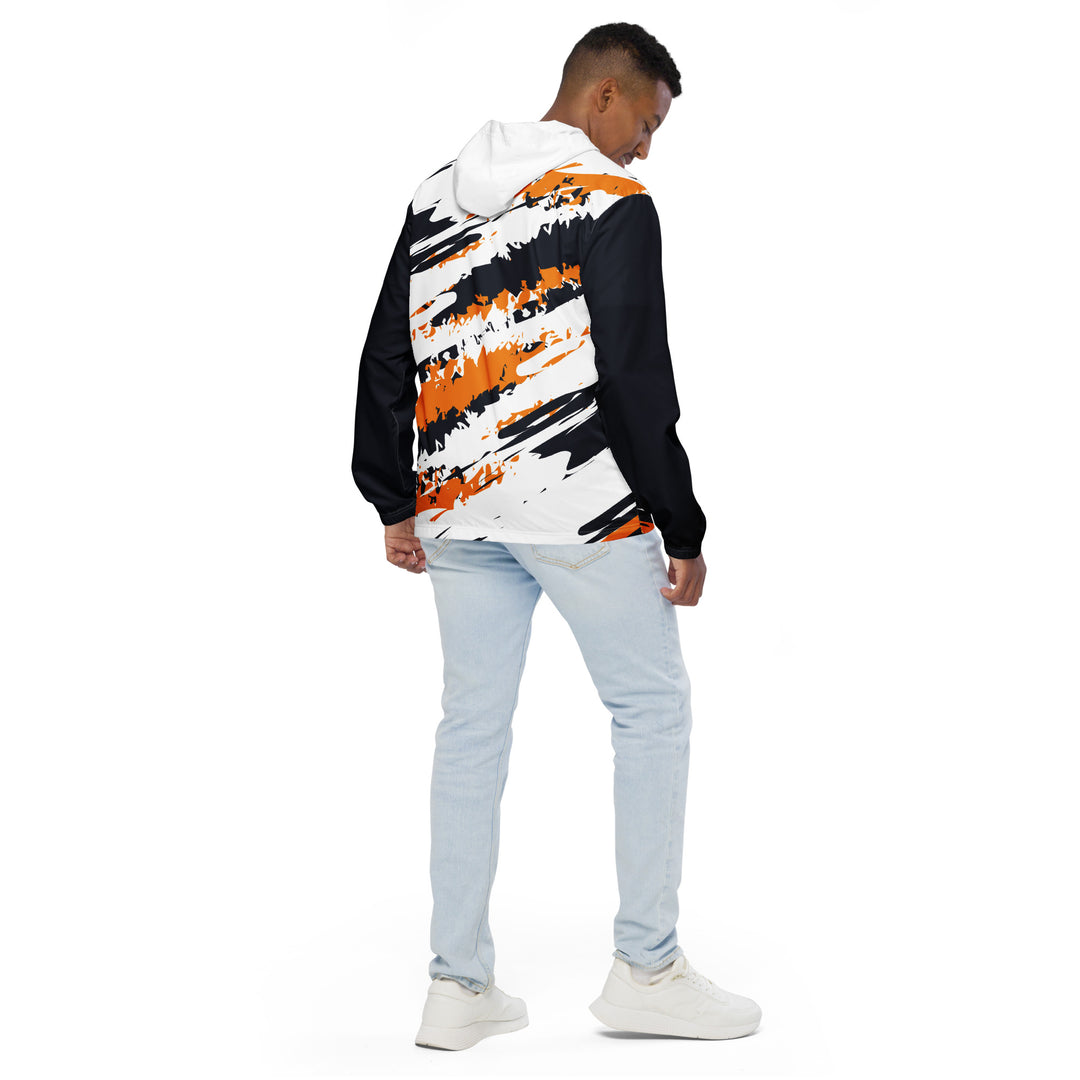 Men’s Windbreaker - White-Orange Ruin