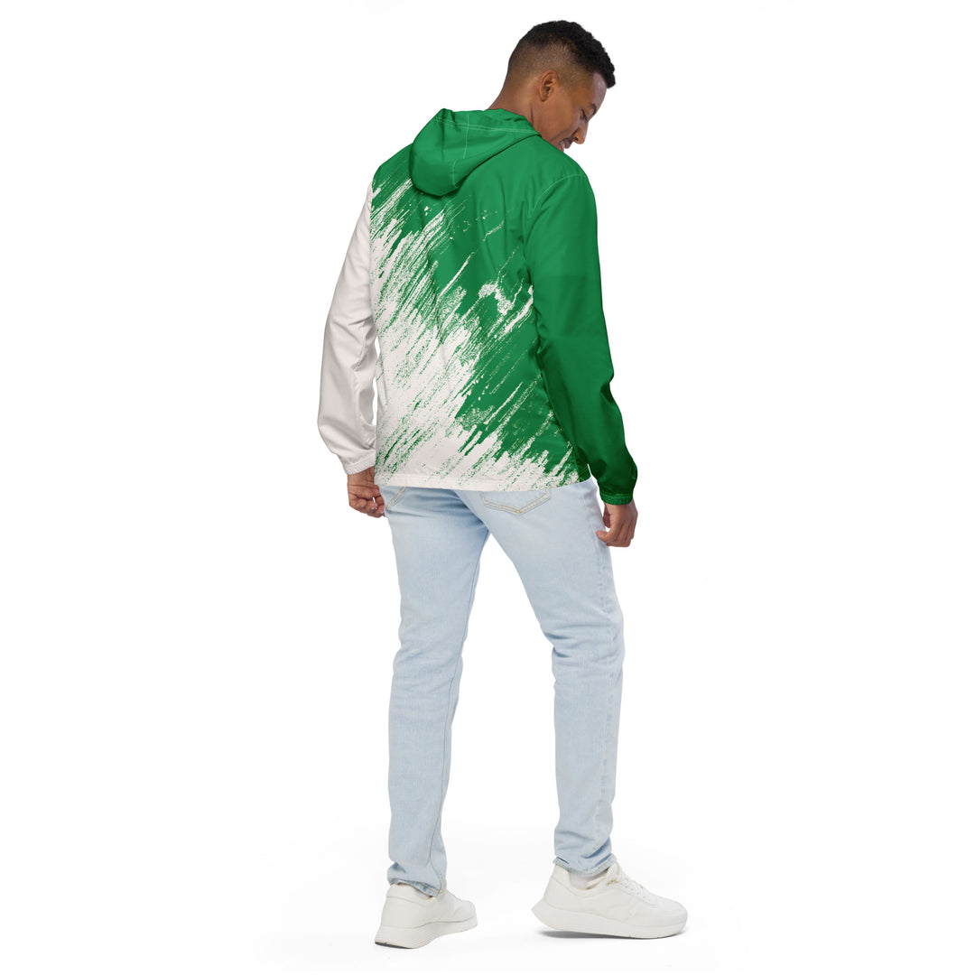 Men’s Windbreaker - Green-White Draw