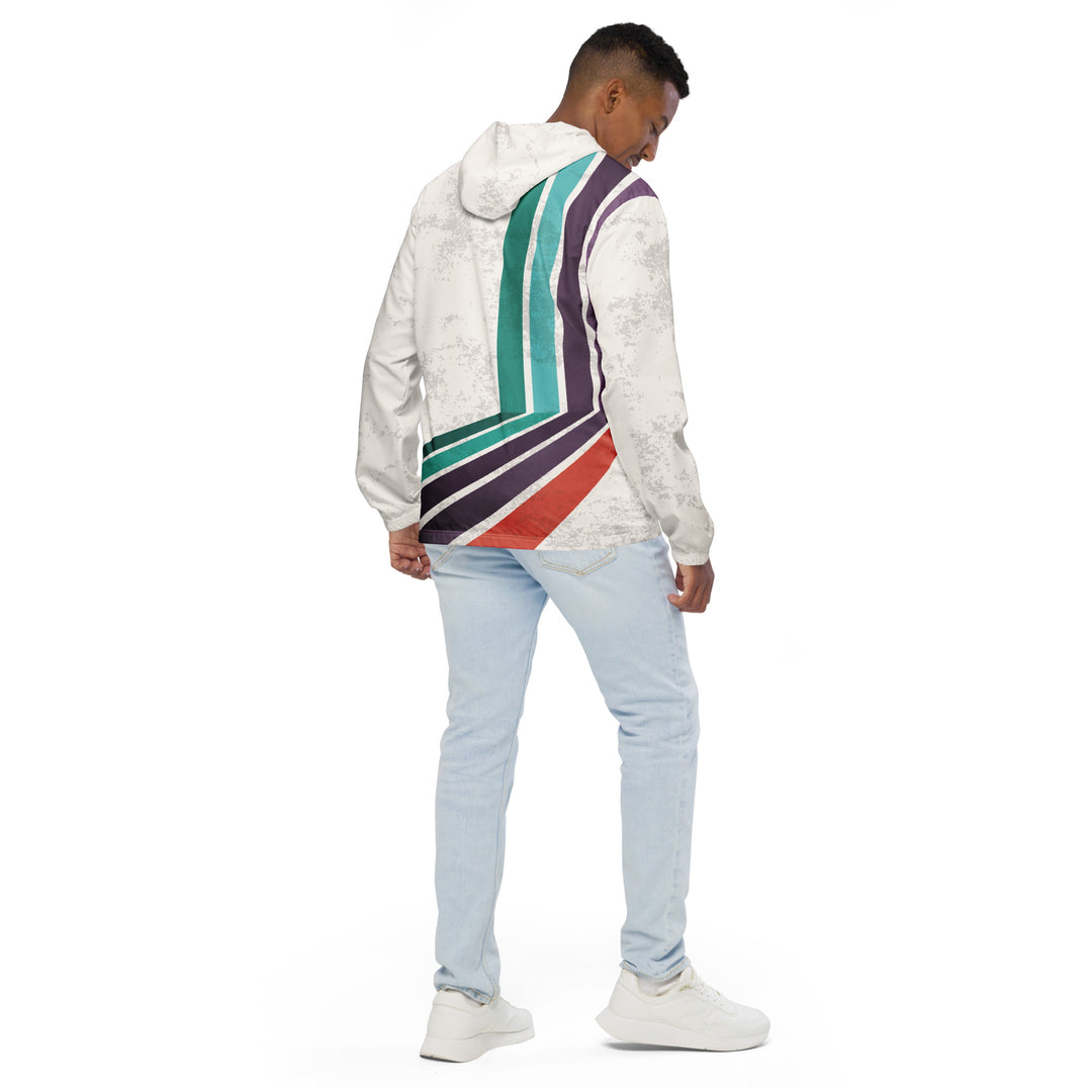 Men’s Windbreaker - White-Green Run