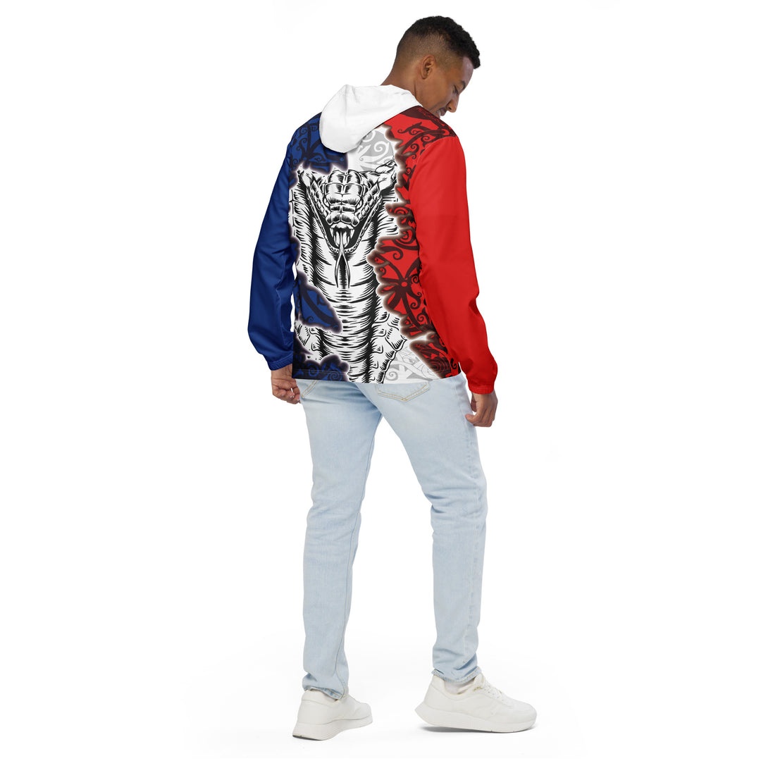 Men’s Windbreaker - White-Red Snake