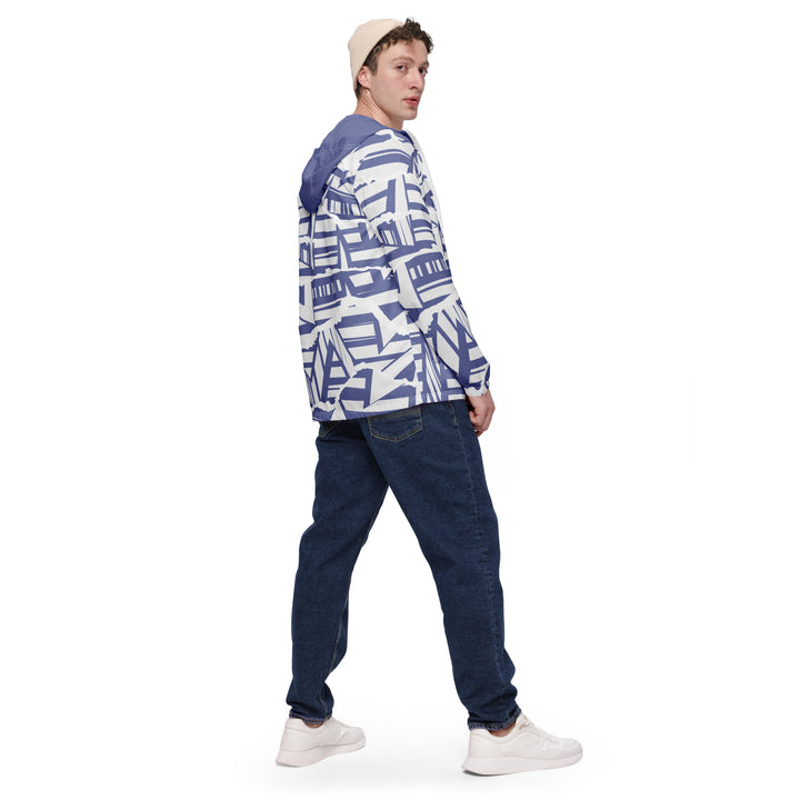 Men’s Windbreaker - White-Blue Ship