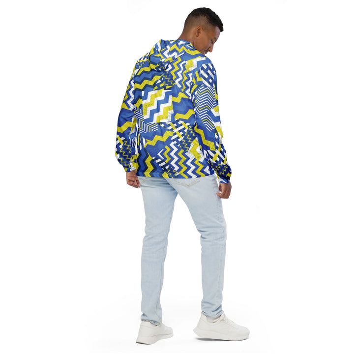 Men’s Windbreaker - Blue-Yellow Shake