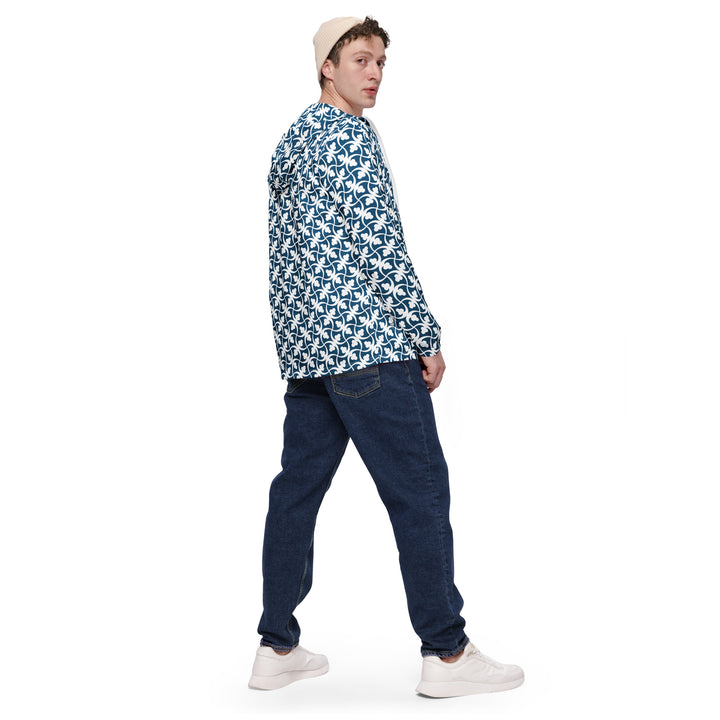 Men’s Windbreaker - Blue-White Slant