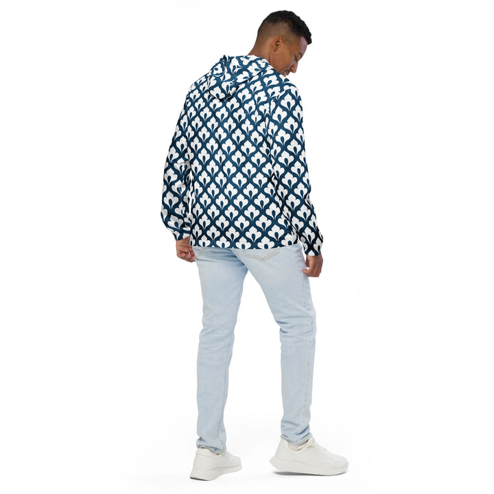 Men’s Windbreaker - Blue-White Flower