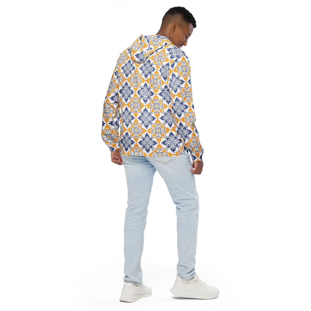 Men’s Windbreaker - Yellow-Blue Tiles