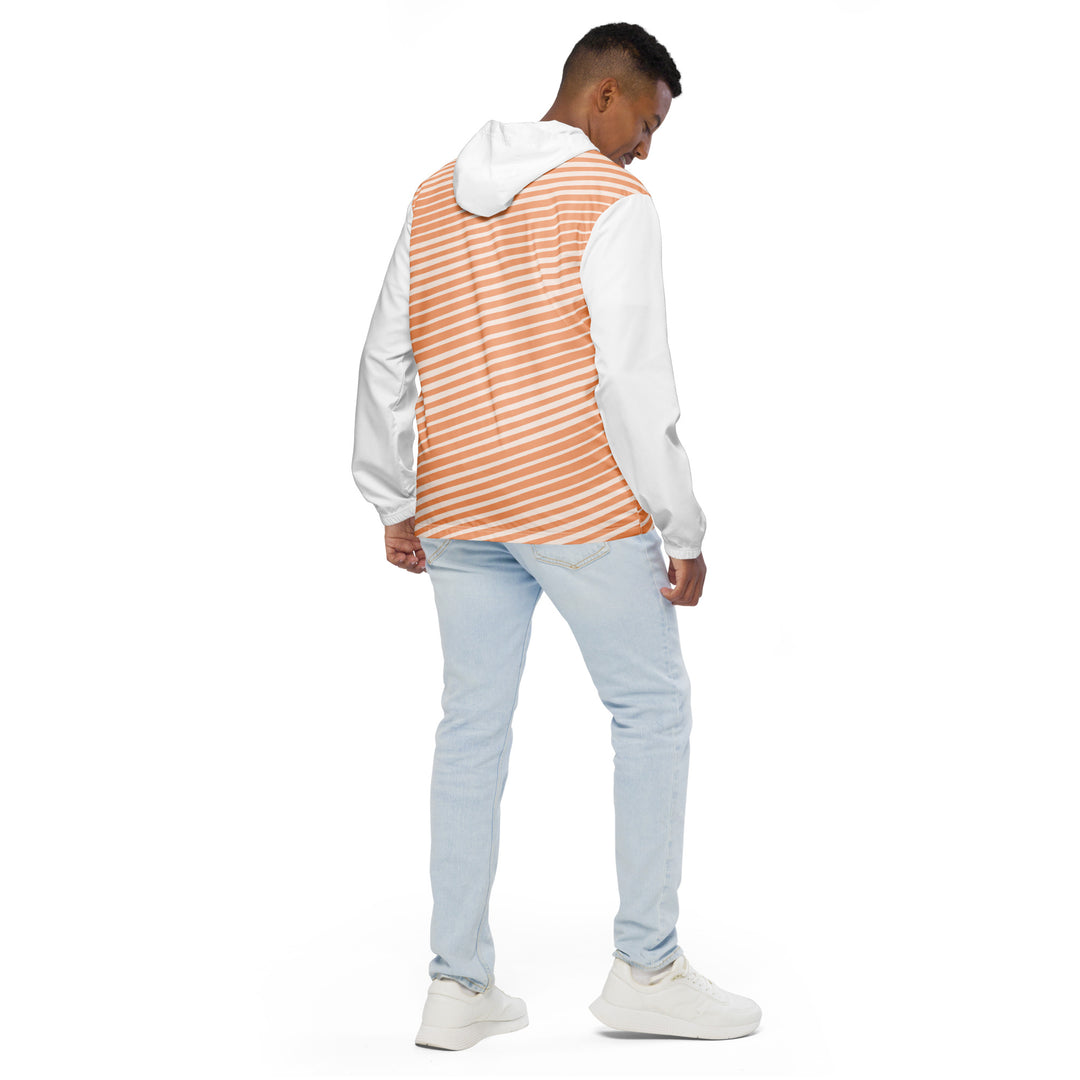 Men’s Windbreaker - White-Orange Scar