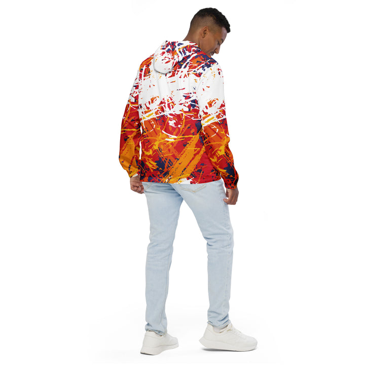 Men’s Windbreaker - White-Orange Rage