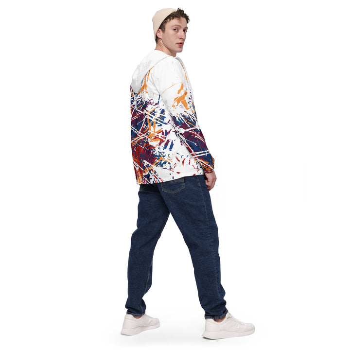 Men’s Windbreaker - White-Red Impale