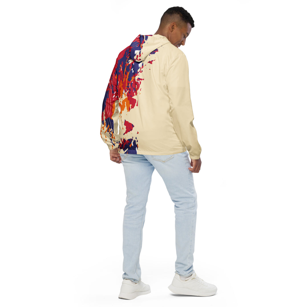 Men’s Windbreaker - Beige-Red Vanish