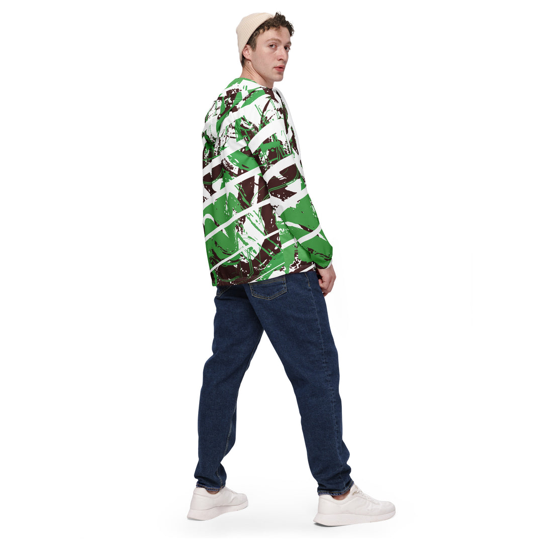 Men’s Windbreaker - Green-White Cut