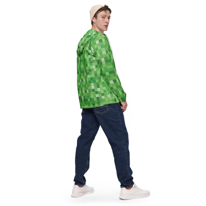 Men’s Windbreaker - Green Pixel