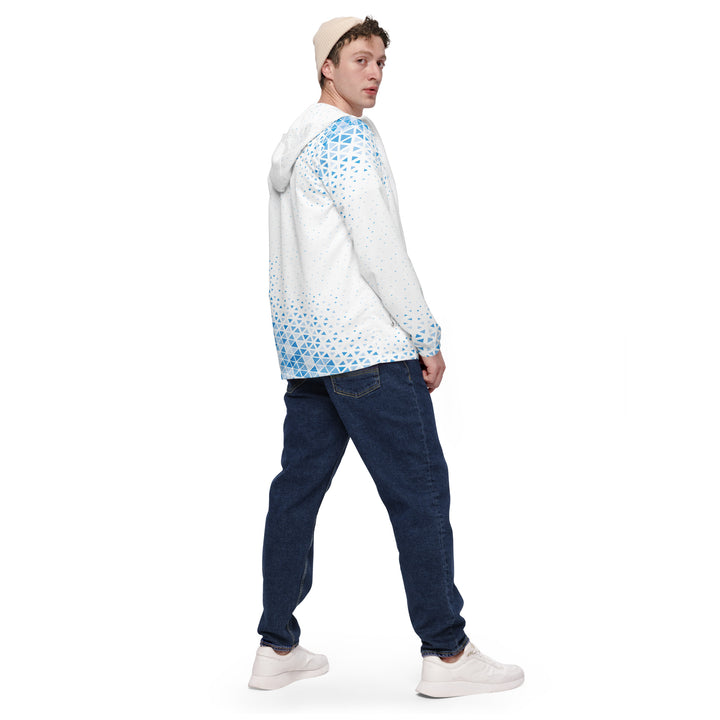 Men’s Windbreaker - White-Blue Triangle