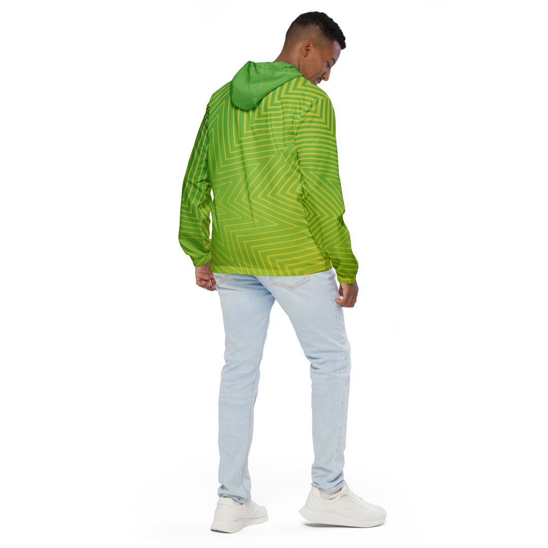 Men’s Windbreaker - Green-Yellow Star