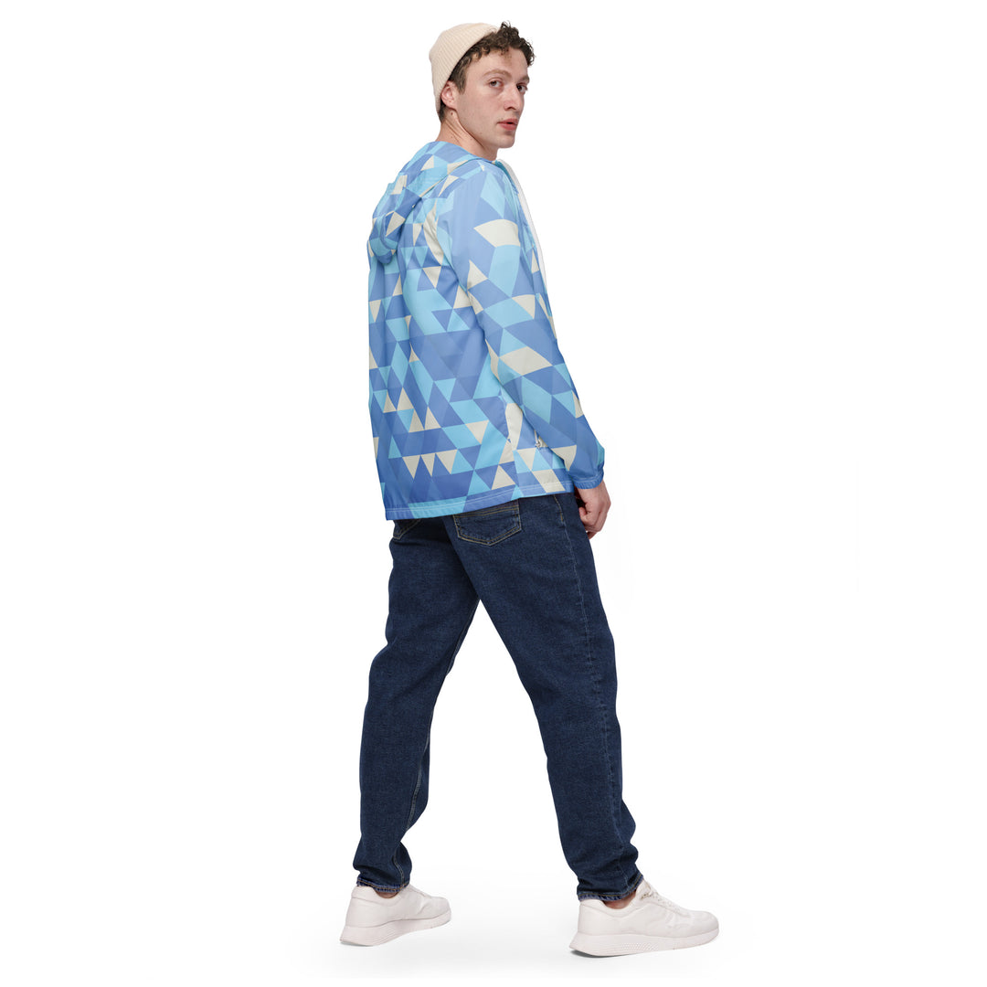 Men’s Windbreaker - Blue-White Triangle