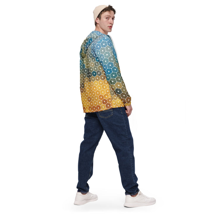 Men’s Windbreaker - Yellow-Blue Mosaic