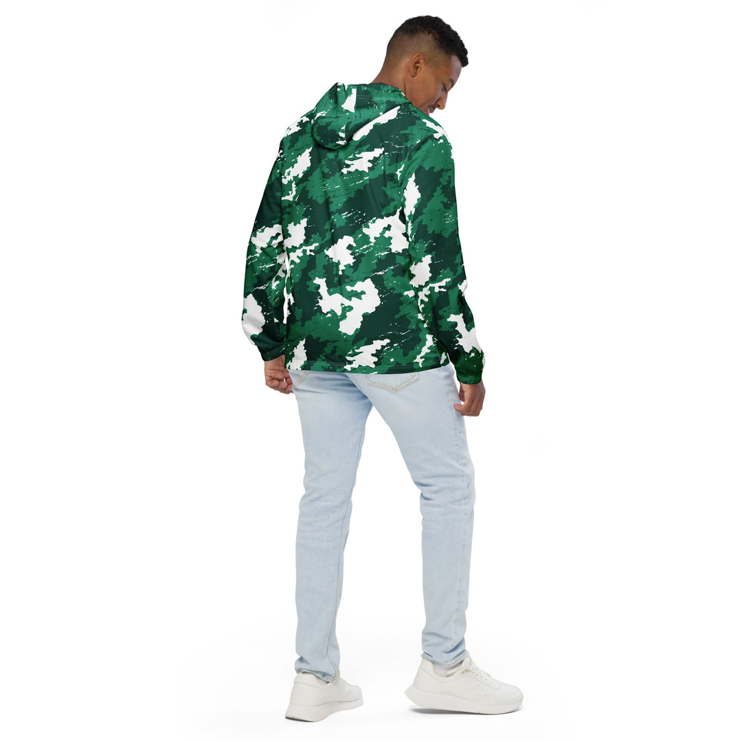 Men’s Windbreaker - Green-White Cloud