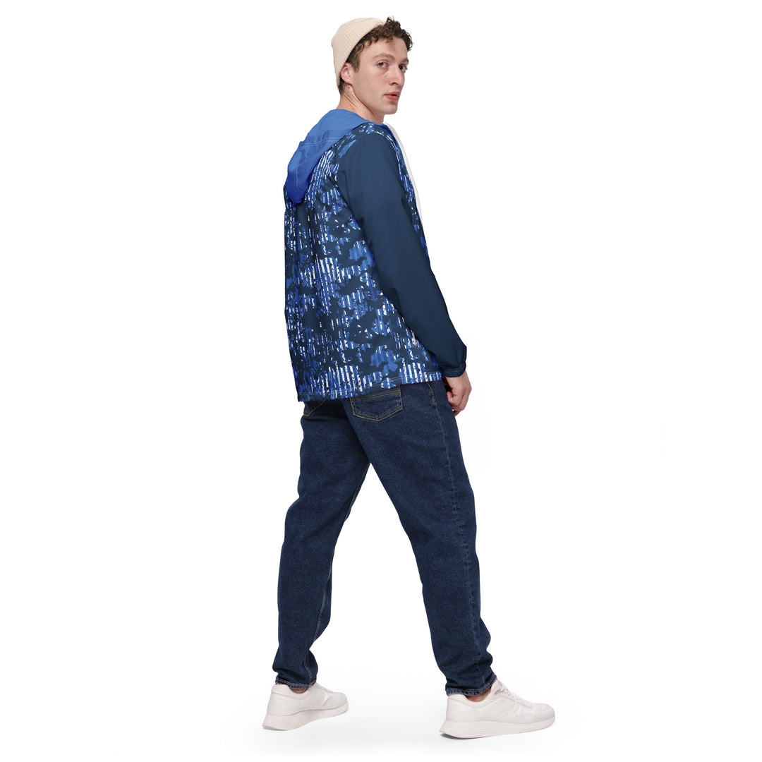 Men’s Windbreaker - Blue-White Camouflage