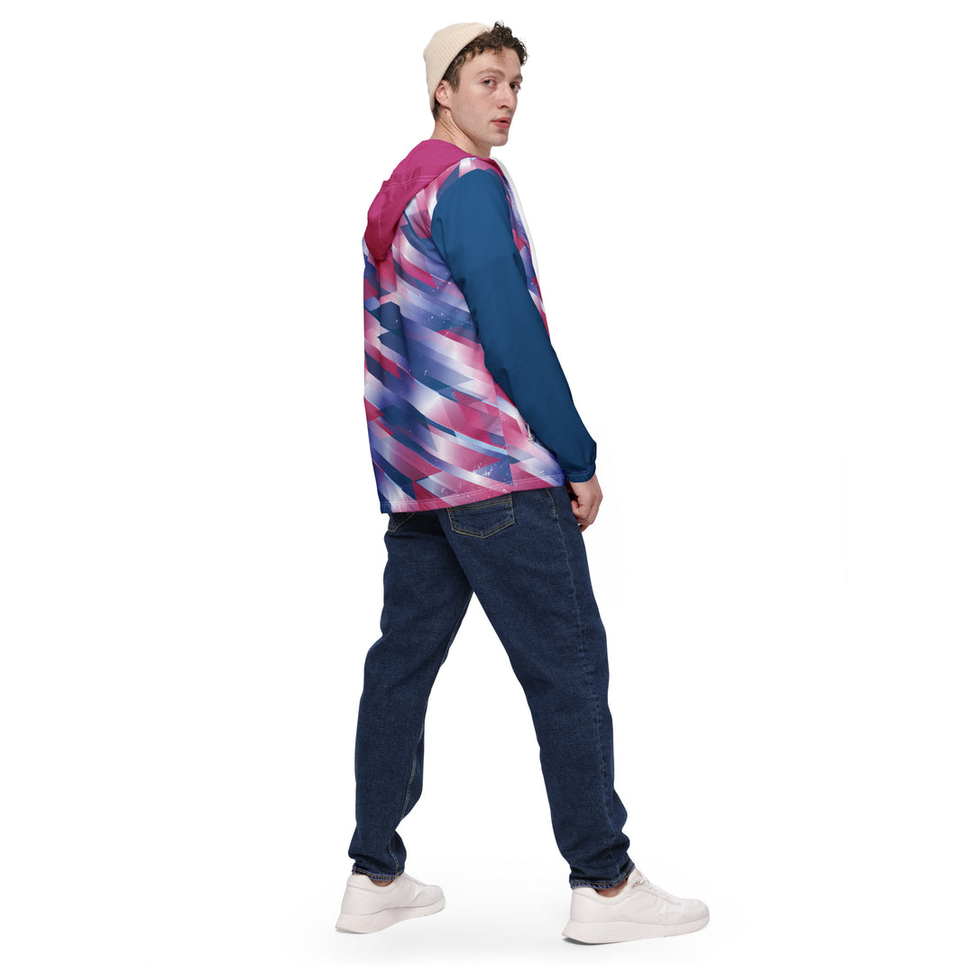 Men’s Windbreaker - Pink-Blue Star