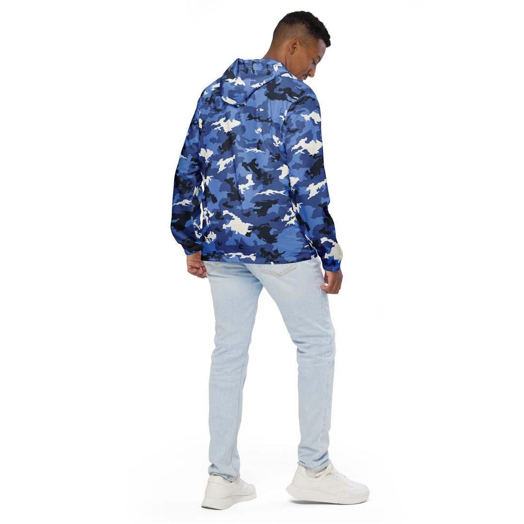 Men’s Windbreaker - White-Blue Camouflage