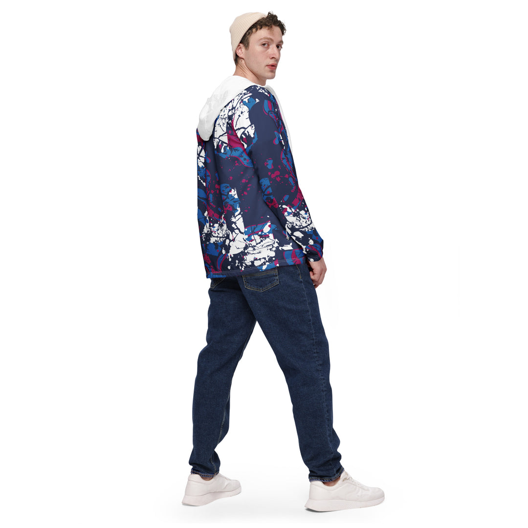 Men’s Windbreaker - White-Blue Fiction