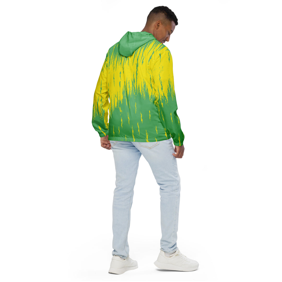 Men’s Windbreaker - Yellow-Green Flame