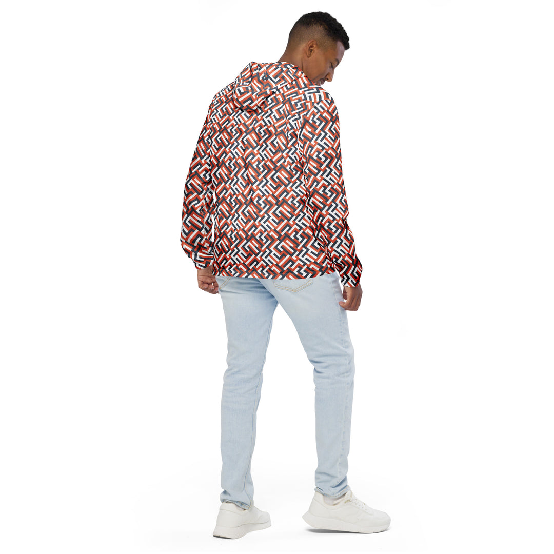 Men’s Windbreaker - Orange Maze