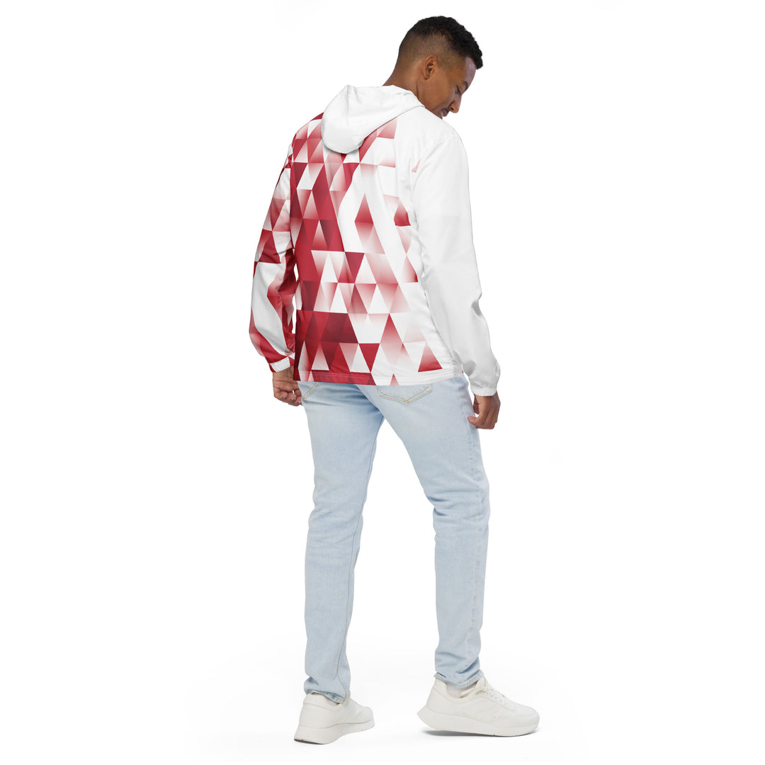 Men’s Windbreaker - White-Red Fade