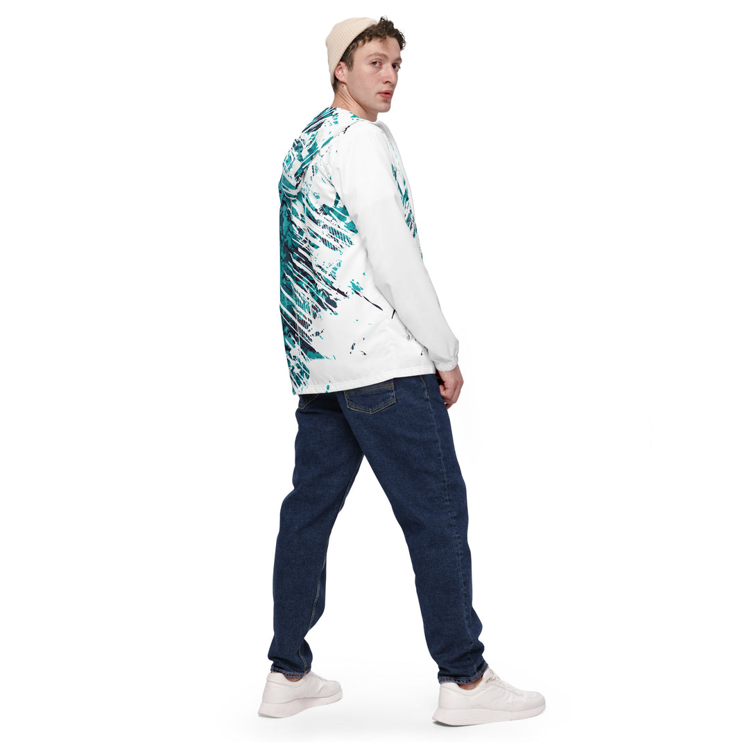 Men’s Windbreaker - White-Turquoise Armor