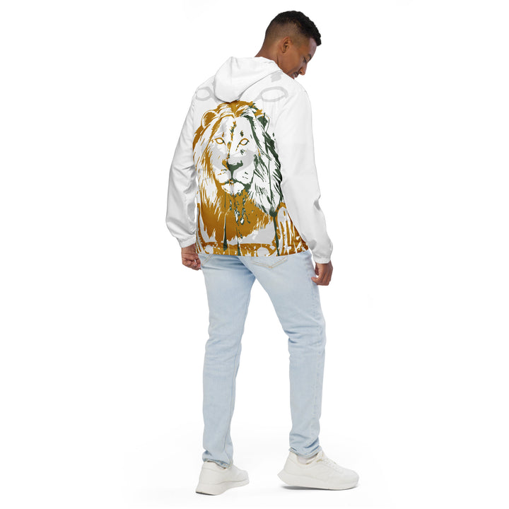 Men’s Windbreaker - White-Yellow Lion