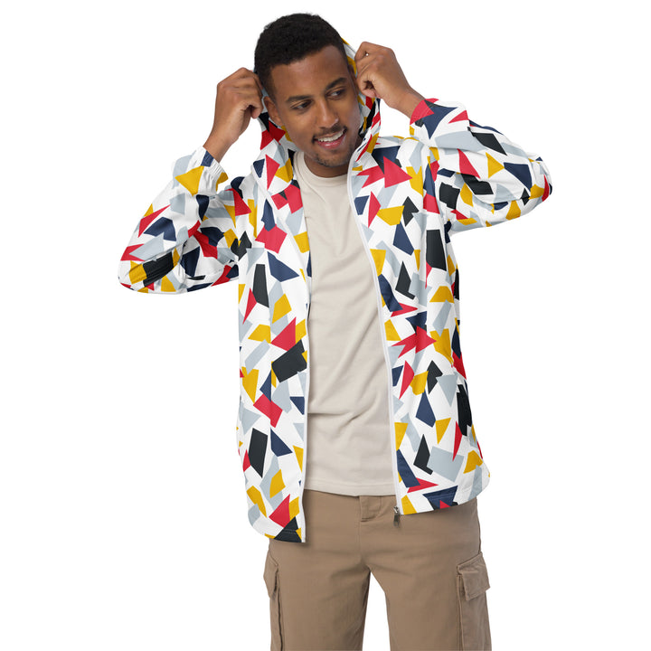 Men’s Windbreaker - White-Red Shards