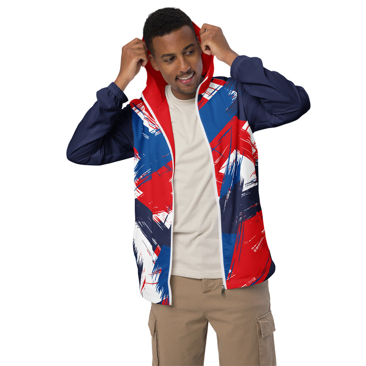 Men’s Windbreaker - Blue-Red Clutter