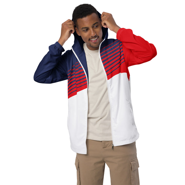 Men’s Windbreaker - White-Red Transition