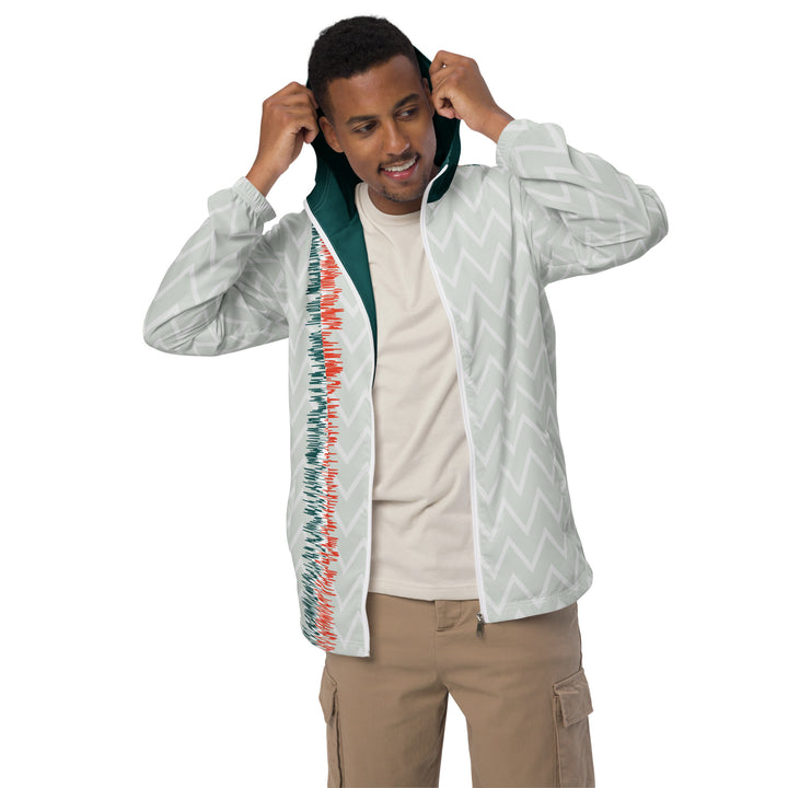 Men’s Windbreaker - Grey-Green Jagged