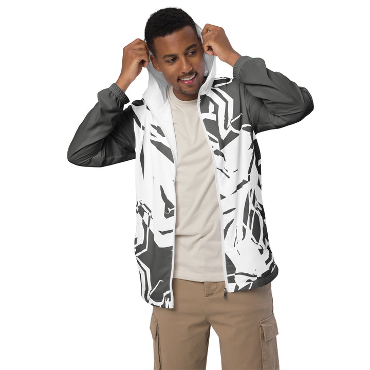 Men’s Windbreaker - Grey-White Star