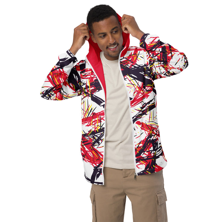 Men’s Windbreaker - White-Red Chaos