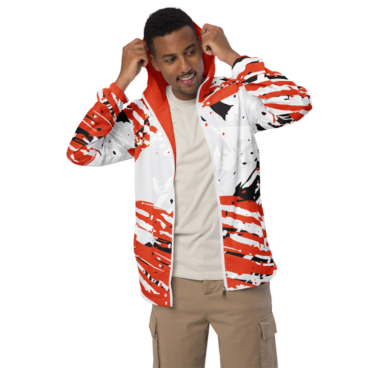 Men’s Windbreaker - White-Orange Fair