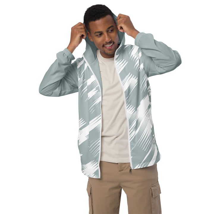 Men’s Windbreaker - Grey-White Stream