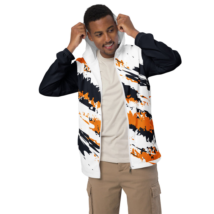 Men’s Windbreaker - White-Orange Ruin